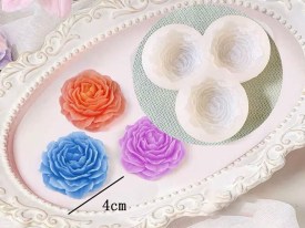 Molde silicona 3 peonias chicas